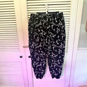 Black and White Floral Pants